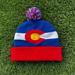 Wilcor Hats With Style | Like New!! Colorado State Flag Beanie With Pom-Pom